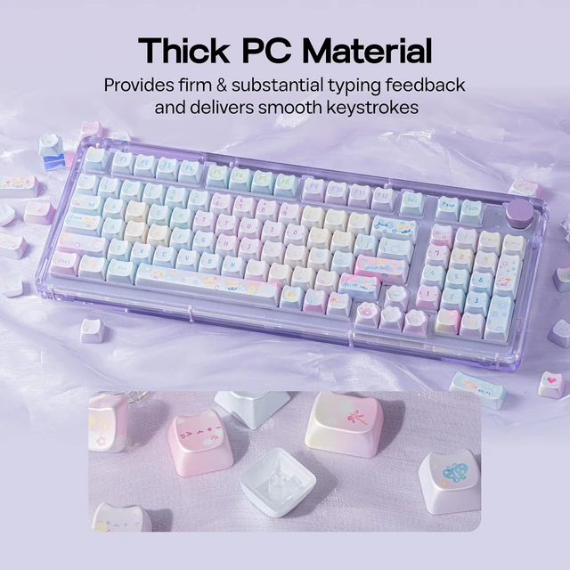 Alt view image 4 of 7 - Cute Cat Keycaps Set, Mao Profile, Cat Shape