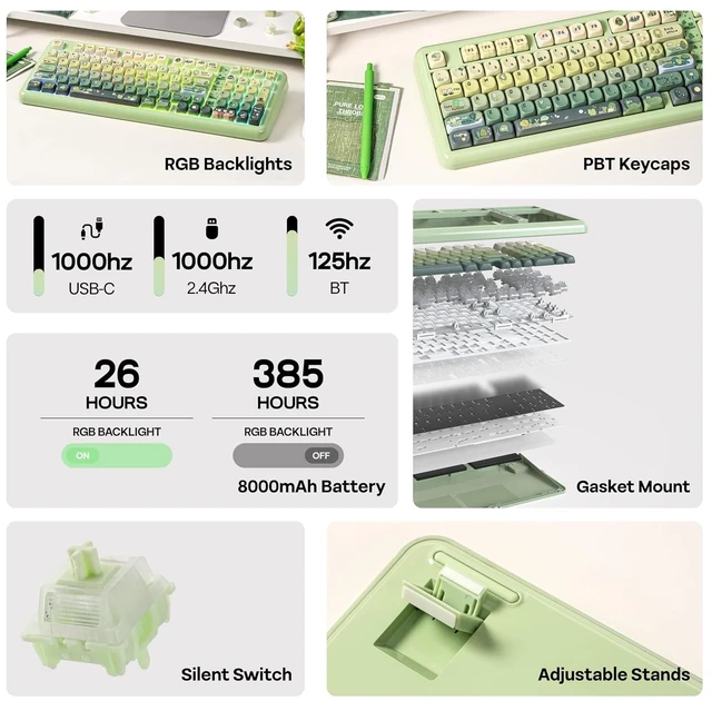 Alt view image 3 of 7 - Phantom98 Lite 96% Wireless Mechanical Gaming Keyboard, VIA Custom