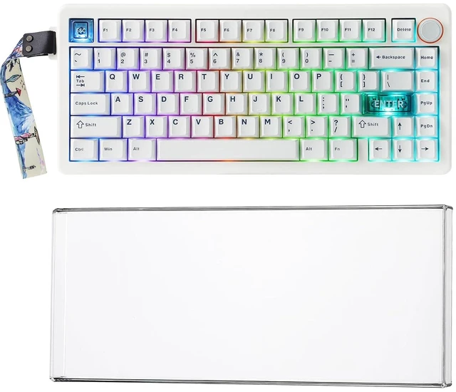 Main image of CIDOO QK75 VIA Programmable 75% Compact Keyboard with KiiBoom Premium Acrylic Transparent Keyboard Dust Cover