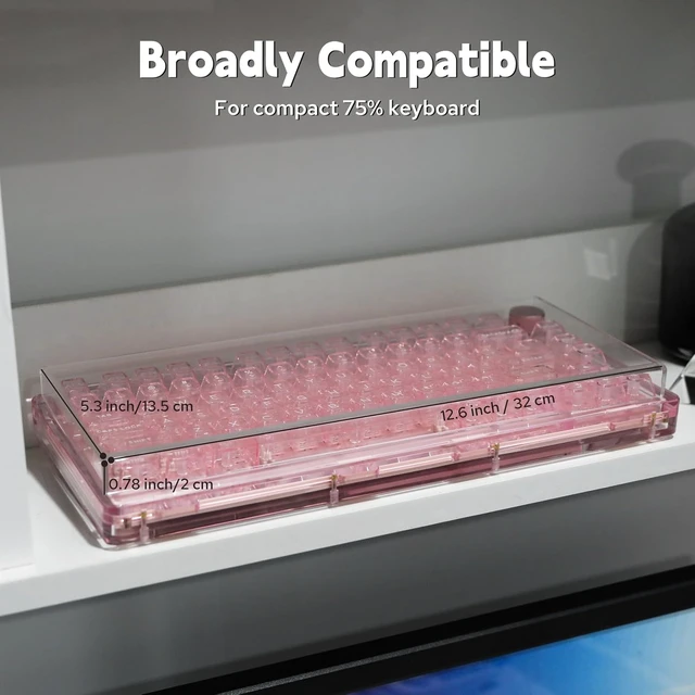 Alt view image 7 of 7 - CIDOO QK75 VIA Programmable 75% Compact Keyboard with KiiBoom Premium Acrylic Transparent Keyboard Dust Cover