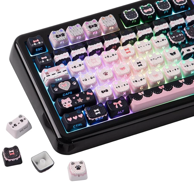 Main image of Cute Cat Keycaps Set, Mao Profile, Cat Shape
