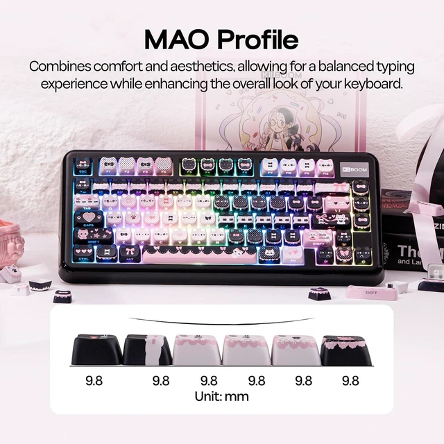 Alt view image 6 of 7 - Cute Cat Keycaps Set, Mao Profile, Cat Shape