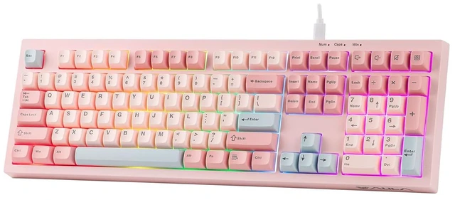 Main image of Aula S102 Membrane Gaming Keyboard w/Number Pad, 100% Full Size