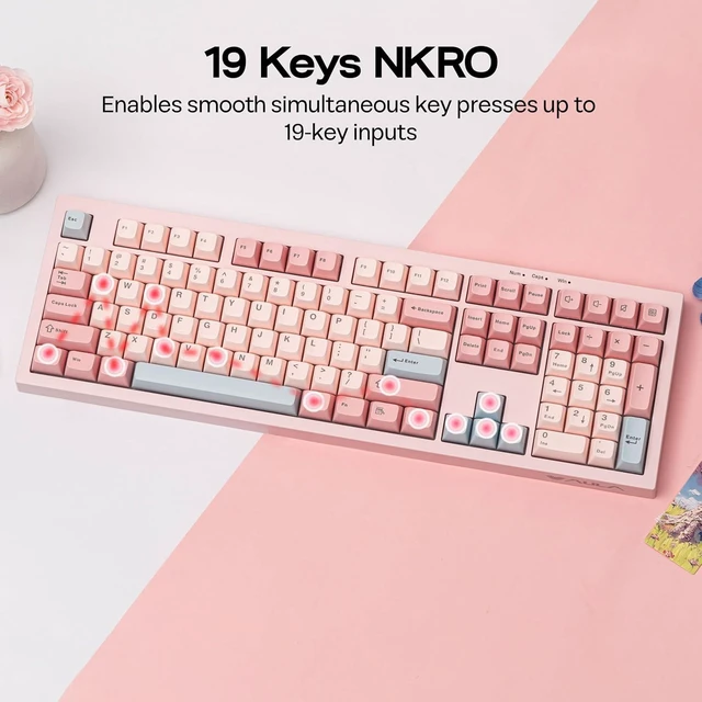Alt view image 6 of 7 - Aula S102 Membrane Gaming Keyboard w/Number Pad, 100% Full Size
