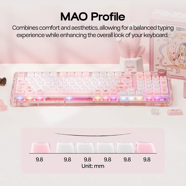 Alt view image 6 of 7 - Cute Cat Keycaps Set, Mao Profile, Cat Shape