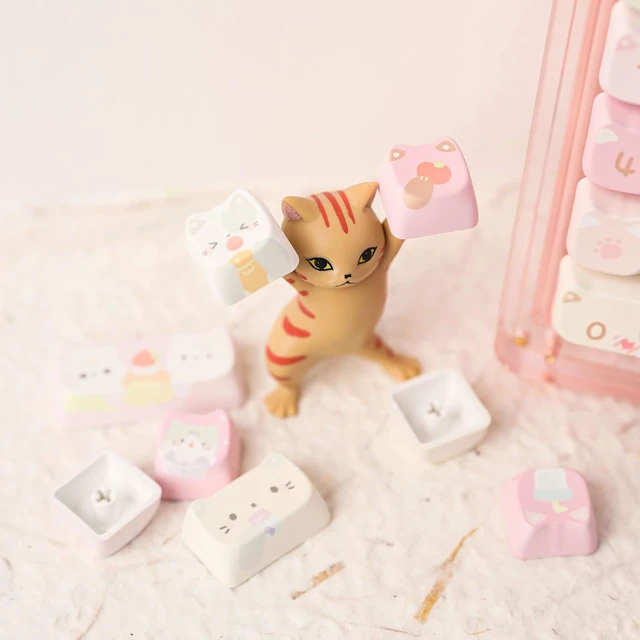 Alt view image 5 of 7 - Cute Cat Keycaps Set, Mao Profile, Cat Shape