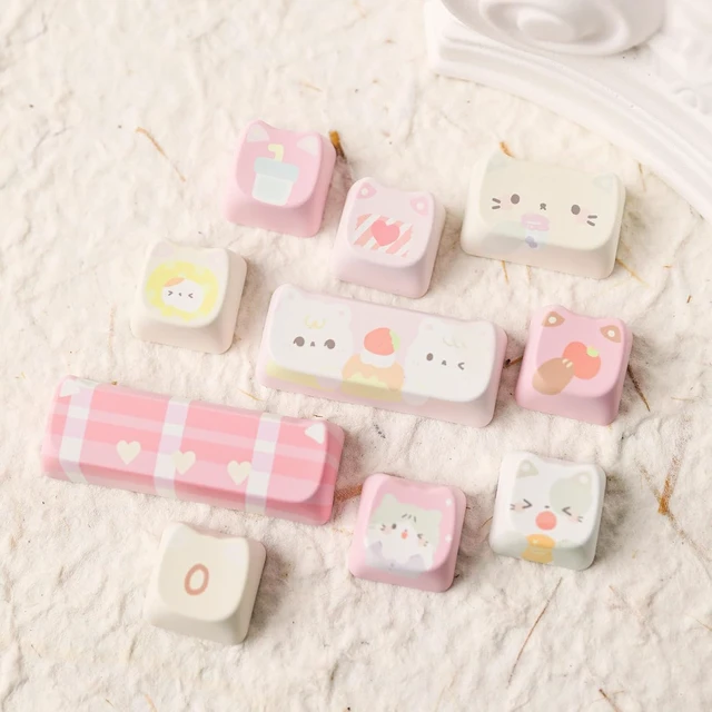 Alt view image 6 of 7 - Cute Cat Keycaps Set, Mao Profile, Cat Shape