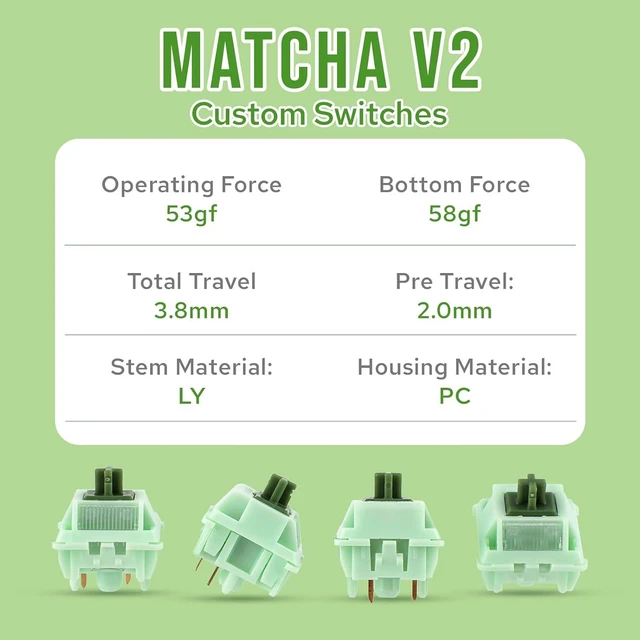 Alt view image 7 of 7 - Phantom98 Lite Gaming Keyboard with Matcha Latte V2 Switch Set