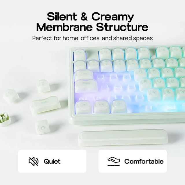 Alt view image 5 of 7 - M108 100% Full Size Silent Office Keyboard with Number Pad