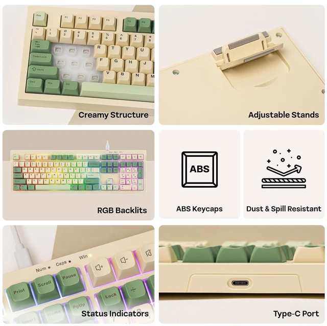 Alt view image 3 of 5 - Aula S102 Membrane Gaming Keyboard w/Number Pad, 100% Full Size