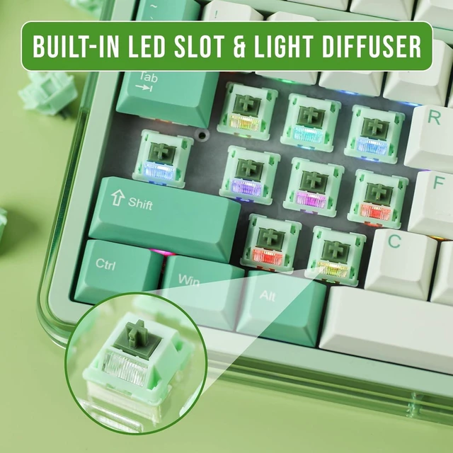 Alt view image 7 of 7 - Aula F99 PRO 96% Mechanical Keyboard with 70 Pieces Matcha V2 Switches