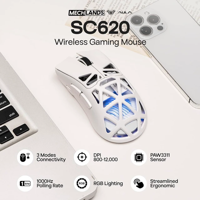 Alt view image 6 of 7 - Phantom81 Lite Mechanical Keyboard with Aula SC620 Gaming Mouse