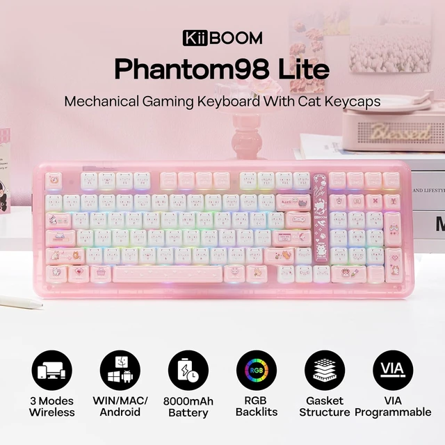 Alt view image 2 of 7 - Phantom98 Lite Gaming Keyboard with AJAZZ AJ139 V2 MC Gaming Mouse