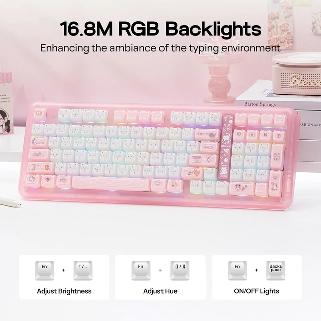 Alt view image 4 of 7 - Phantom98 Lite Gaming Keyboard with AJAZZ AJ139 V2 MC Gaming Mouse