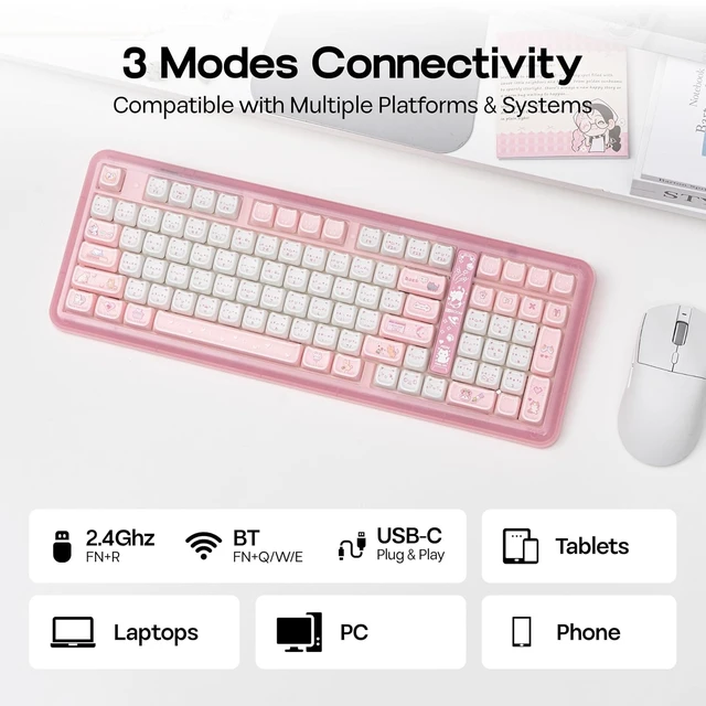 Alt view image 5 of 7 - Phantom98 Lite Gaming Keyboard with AJAZZ AJ139 V2 MC Gaming Mouse