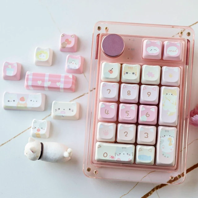 Alt view image 3 of 7 - Cute Cat Keycaps Set, Mao Profile, Cat Shape