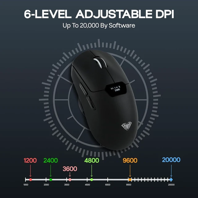 Alt view image 5 of 7 - Aula SC390 Lightweight Gaming Mouse with Display Screen