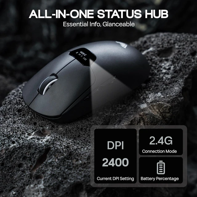 Alt view image 4 of 7 - Aula SC390 Lightweight Gaming Mouse with Display Screen