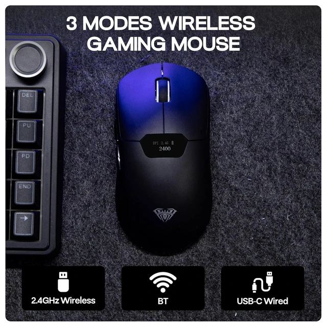 Alt view image 6 of 7 - Aula SC390 Lightweight Gaming Mouse with Display Screen