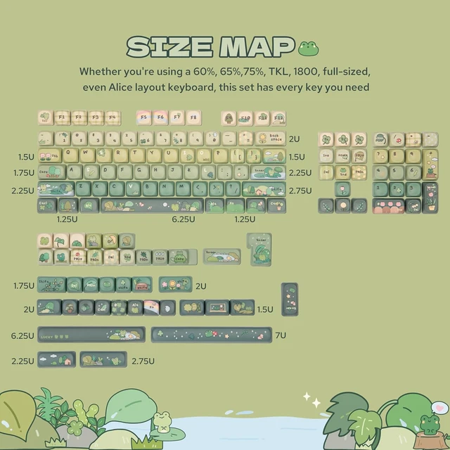 Alt view image 7 of 7 - AJAZZ AK980 98% Mechanical Keyboard with KiiBoom X Cosydiaries Rainy Froggy Day Keycap Set