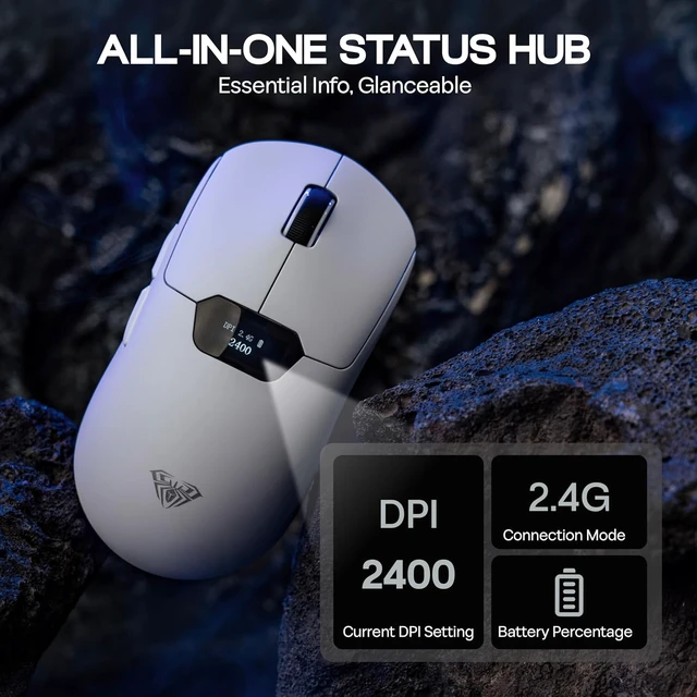 Alt view image 4 of 7 - Aula SC390 Lightweight Gaming Mouse with Display Screen
