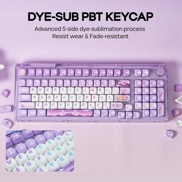 Alt view image 5 of 7 - X PlanetMars: Purple Pixelpop Arcade Keycap Set, 136 Keys