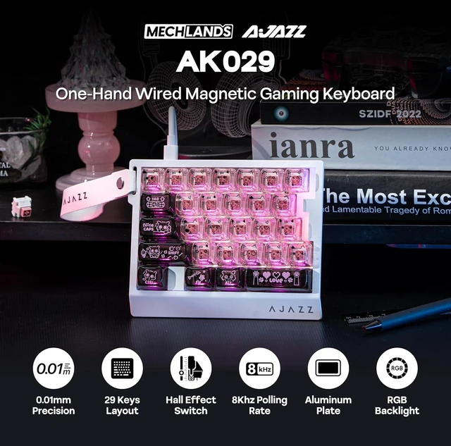 Alt view image 2 of 7 - AJAZZ AK029 One Handed Gaming Keyboard, 8K Polling, 29 Keys