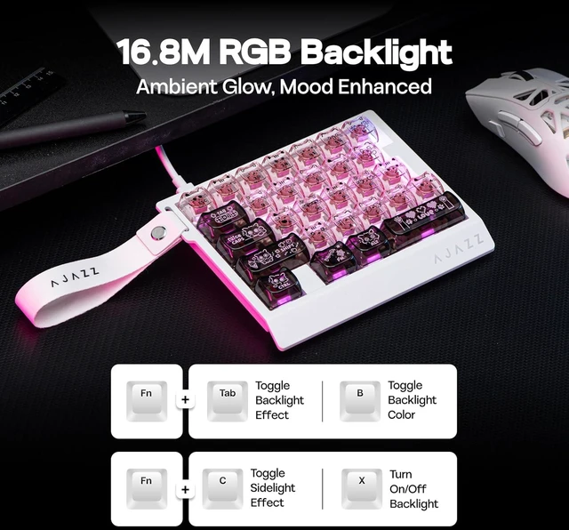 Alt view image 6 of 7 - AJAZZ AK029 One Handed Gaming Keyboard, 8K Polling, 29 Keys