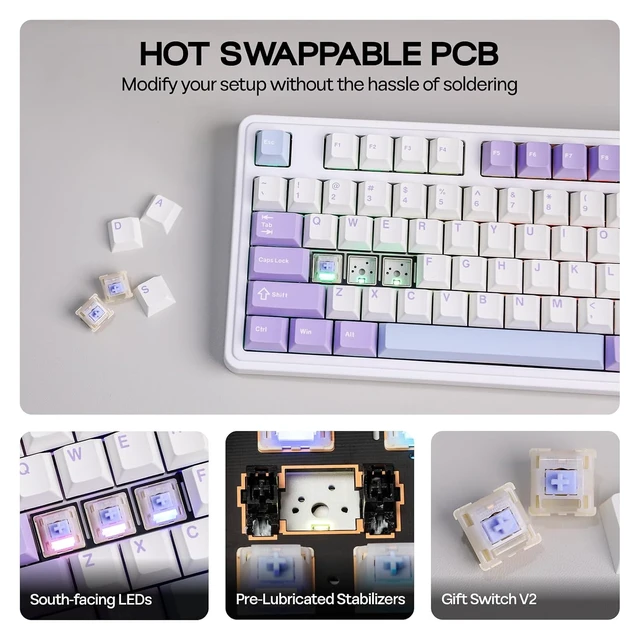 Alt view image 5 of 7 - AJAZZ AK980 96% Gaming Keyboard with AJAZZ AJ139 V2 MC Gaming Mouse