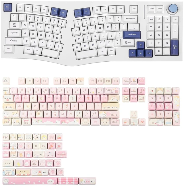 Main image of Feker Alice98 Ergonomic 98 Keys Custom Mechanical Keyboard with KiiBoom x Maorbeng Meow Meow Squad Keycaps Set