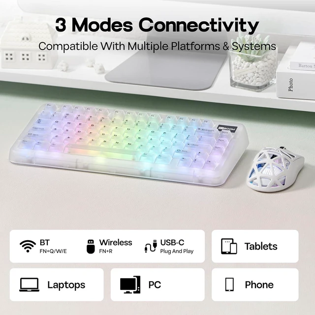 Alt view image 5 of 7 - Phantom81 Lite Mechanical Keyboard with Aula SC620 Gaming Mouse