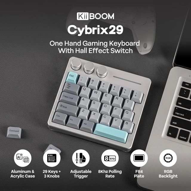 Alt view image 2 of 7 - Cybrix 29 Rapid Fast Wired Gaming Keyboard, 8Khz Polling