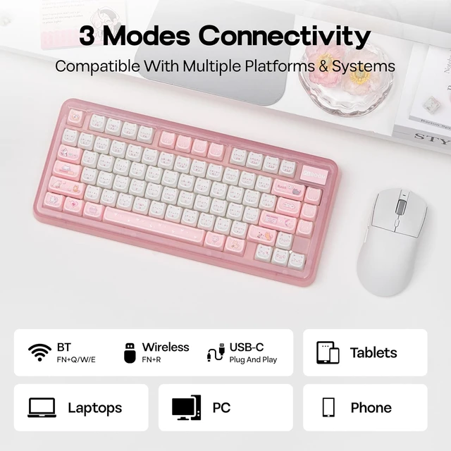Alt view image 5 of 7 - Phantom81 Lite Gaming Keyboard with AJAZZ AJ139 V2 MC Gaming Mouse