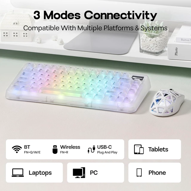 Alt view image 5 of 7 - Phantom81 Lite 75% Gasket Mechanical Keyboard, VIA Programmable