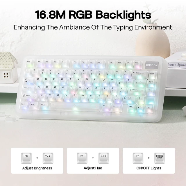 Alt view image 4 of 7 - Phantom81 Lite 75% Gasket Mechanical Keyboard, VIA Programmable