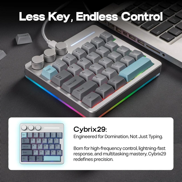 Alt view image 3 of 7 - Cybrix 29 Rapid Fast Wired Gaming Keyboard, 8Khz Polling