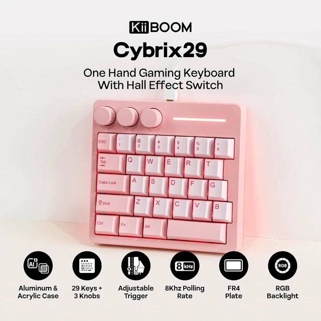 Alt view image 2 of 7 - Cybrix 29 Rapid Fast Wired Gaming Keyboard, 8Khz Polling