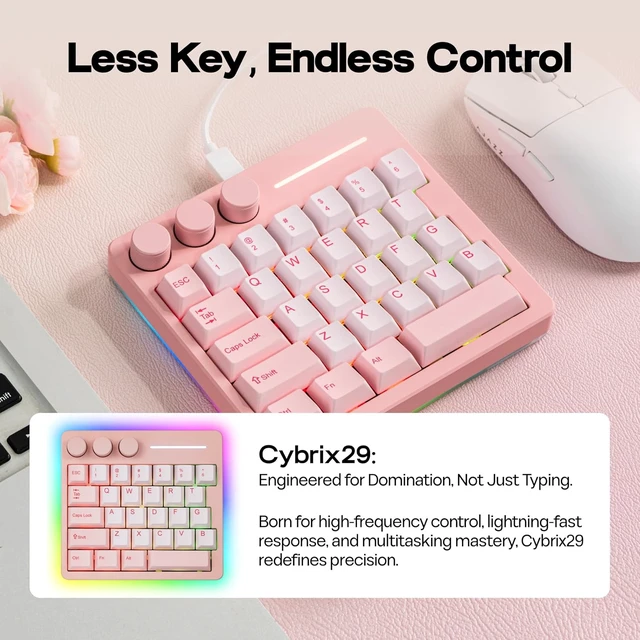 Alt view image 3 of 7 - Cybrix 29 Rapid Fast Wired Gaming Keyboard, 8Khz Polling