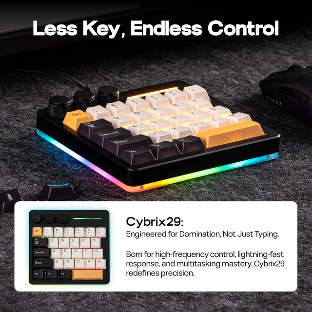 Alt view image 4 of 7 - Cybrix 29 Rapid Fast Wired Gaming Keyboard, 8Khz Polling