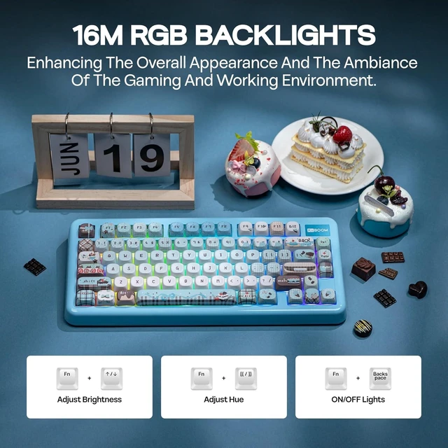 Alt view image 6 of 6 - Phantom81 Lite 75% Gasket Mechanical Keyboard, VIA Programmable
