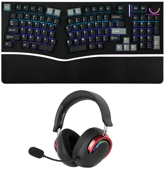 Main image of Feker Alice98 Ergonomic 98 Keys Custom Mechanical Keyboard with Aula A700 Gaming Headset