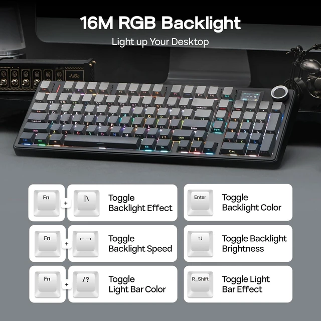 Alt view image 5 of 7 - Aula F99 MAX Mechanical Keyboard with AJ139 V2 MC Gaming Mouse