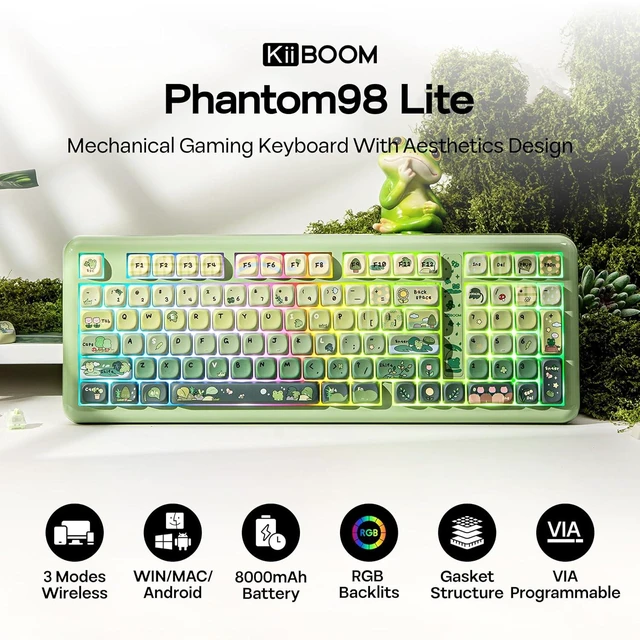 Alt view image 2 of 7 - Phantom98 Lite 96% Wireless Mechanical Gaming Keyboard, VIA Custom