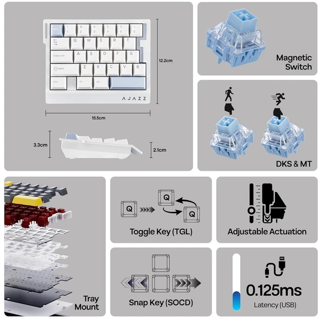 Alt view image 3 of 7 - AK029 One Handed Gaming Keyboard with AJ139 V2 MC Gaming Mouse