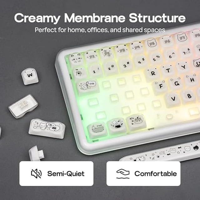 Alt view image 4 of 7 - X100 PRO Membrane Gaming Keyboard with Rainy Froggy Day Desk Mat