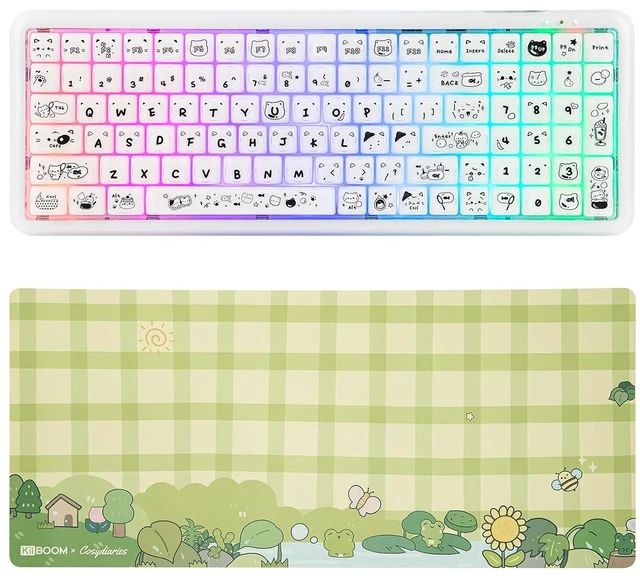 Main image of X100 PRO Membrane Gaming Keyboard with Rainy Froggy Day Desk Mat