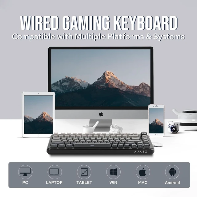 Alt view image 3 of 7 - AJAZZ AK820 MAX HE Hall Effect Magnetic Gaming Keyboard, Adjustable Actuation, 8KHz Polling Rate, Wired Rapid Fast Keyboard, Creamy Gasket, RGB Backlight, NKRO for Win/Mac (Gradient Grey)