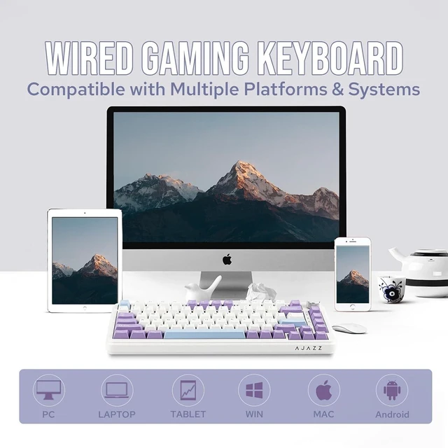 Alt view image 3 of 7 - AJAZZ AK820 MAX HE Hall Effect Magnetic Gaming Keyboard, Adjustable Actuation, 8KHz Polling Rate, Wired Rapid Fast Keyboard, Creamy Gasket, RGB Backlight, NKRO for Win/Mac (White)