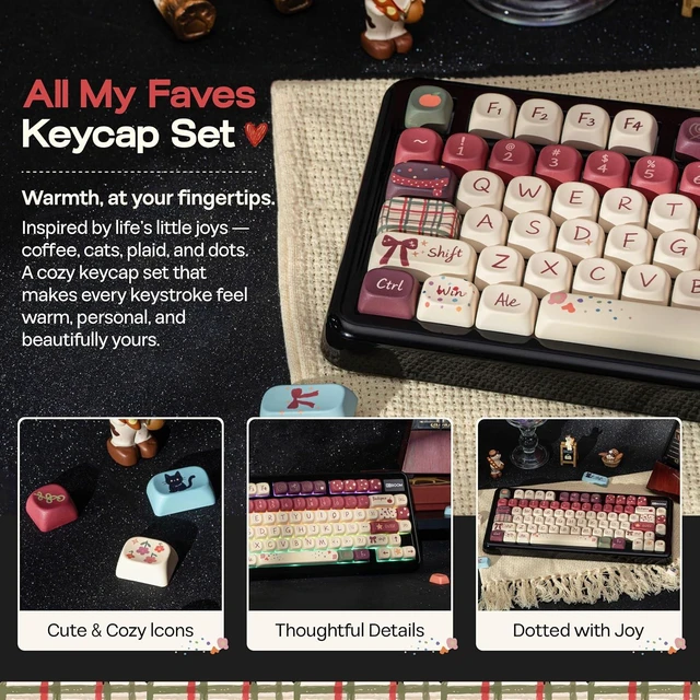 Alt view image 3 of 7 - Keycap Set - All My Faves, 133 Keys, MOA Profile, PBT Keycaps