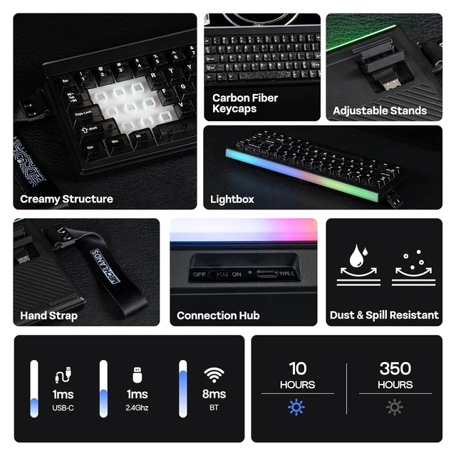 Alt view image 3 of 7 - Halo68 Silent Gaming Keyboard with G7 Gaming Headset